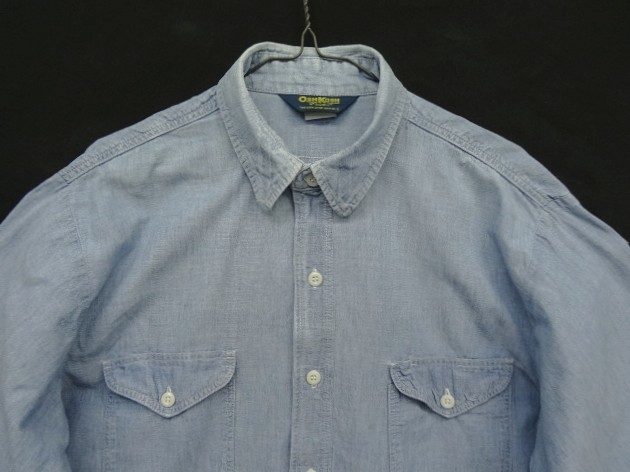 画像: 80'S OSH KOSH B'GOSH 三角タグ コットン100% 長袖 シャンブレーシャツ ブルー (VINTAGE)