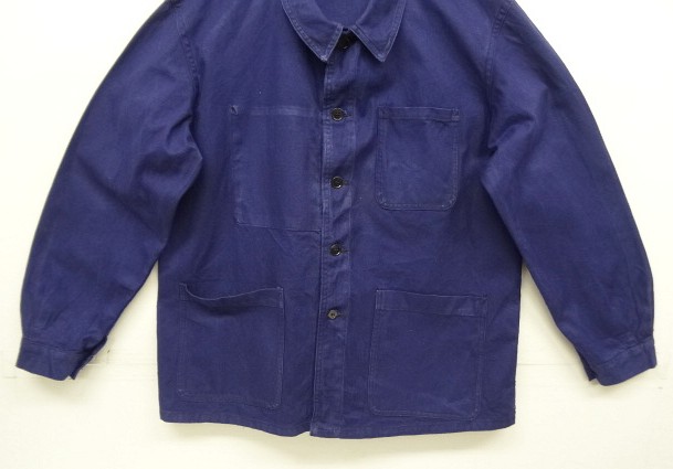 画像: 60'S フランス軍 "ST JAMES製" ワークジャケット カバーオール インクブルー (VINTAGE)