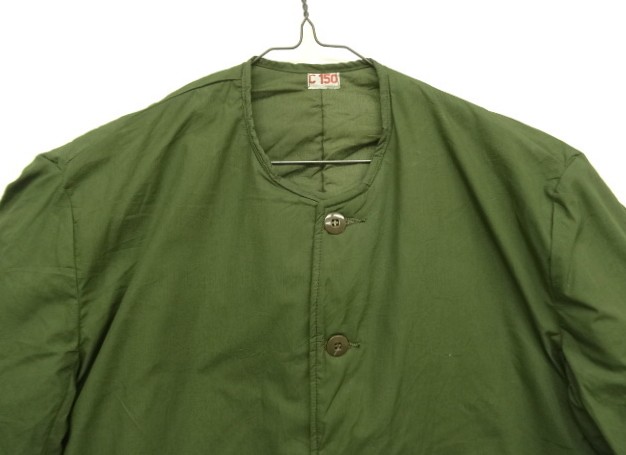 画像: 70'S スウェーデン軍 M59 中綿入り ノーカラー ライナージャケット ダークグリーン (DEADSTOCK)