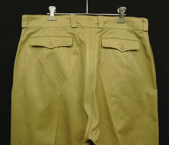 画像: 50'S フランス軍 M52 プリーツ入り チノパンツ ベージュ 45 (DEADSTOCK)