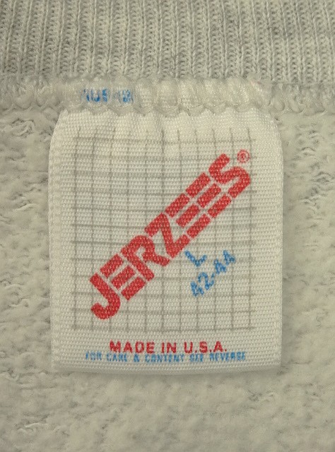 画像2: 80'S JERZEES ラグランスリーブ クルーネック スウェットシャツ ヘザーグレー USA製 (VINTAGE)