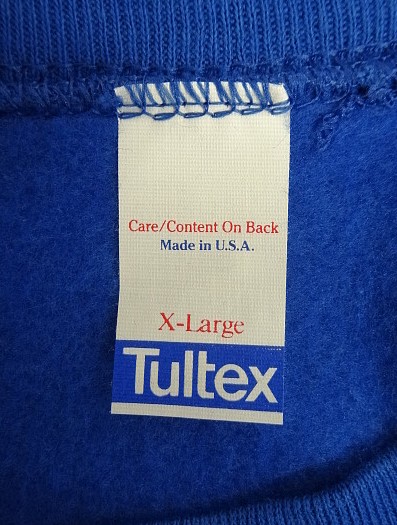画像2: 80'S TULTEX ラグランスリーブ クルーネック スウェットシャツ ブルー USA製 (DEADSTOCK)