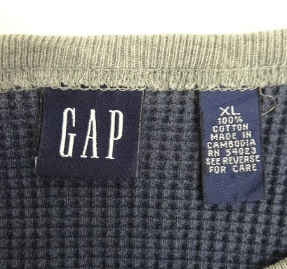 画像2: 90'S GAP 旧タグ サーマル 長袖 Tシャツ ネイビー/グレートリム (VINTAGE)