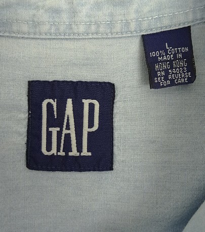 画像2: 90'S GAP 旧タグ 長袖 シャンブレーシャツ ブルー (VINTAGE)