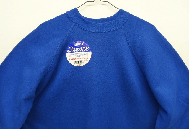 画像: 80'S TULTEX ラグランスリーブ クルーネック スウェットシャツ ブルー USA製 (DEADSTOCK)