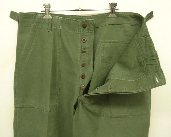 画像: 60'S アメリカ軍 US ARMY "OG107" 初期モデル コットンサテン 平ボタン ベイカーパンツ (VINTAGE)