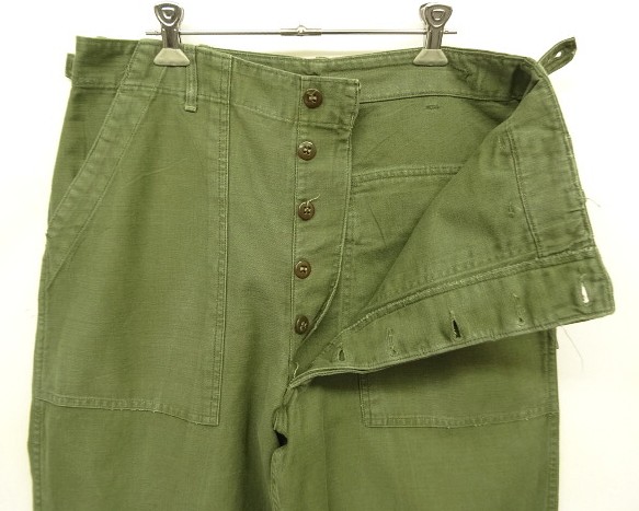 画像: 60'S アメリカ軍 US ARMY "OG107" 初期モデル コットンサテン 平ボタン ベイカーパンツ (VINTAGE)