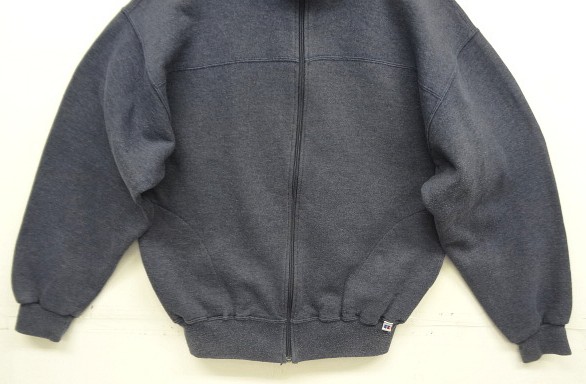 画像: 90'S RUSSELL ATHLETIC フルジップ スタンドカラー スウェットシャツ ヘザーネイビー メキシコ製 (VINTAGE)