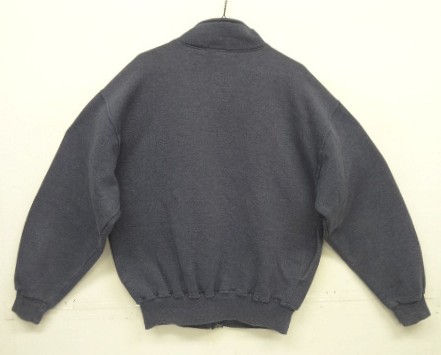 90sUSA製ラッセルスウェットスタジャンバーシティジャケット刺繍ショート丈 90s USA製 Russell athletic 無地 スナップボタン 無地