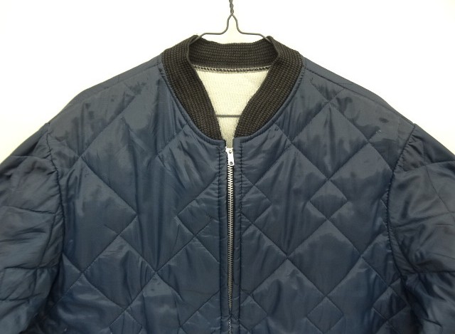 画像: 70'S UNKNOWN 裏地サーマル キルティングジャケット ネイビー SIMCOアルミジップ (VINTAGE)