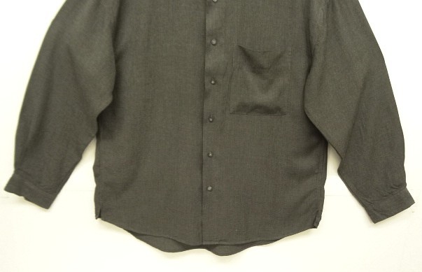 画像: FENN WRIGHT & MANSON レーヨン 長袖 ノーカラーシャツ チャコール (USED)