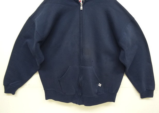 画像: 90'S RUSSELL ATHLETIC フルジップ スウェットパーカー ネイビー メキシコ製 (VINTAGE)