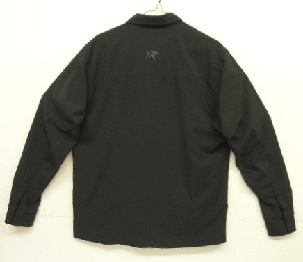 画像3: ARC'TERYX "SKYLINE LS SHIRT" 比翼付き スナップボタン ナイロンシャツ ブラック (USED)