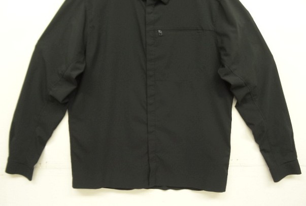 画像: ARC'TERYX "SKYLINE LS SHIRT" 比翼付き スナップボタン ナイロンシャツ ブラック (USED)