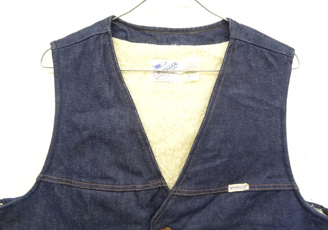 画像: 80'S WRANGLER "NO-FAULT DENIMS" 裏地ボア デニムベスト インディゴ USA製 (VINTAGE)
