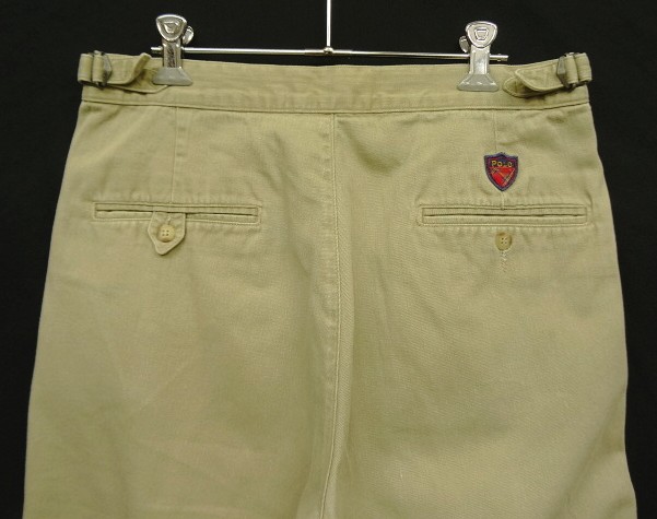 画像: 90'S RALPH LAUREN ウエスタアジャスター付き ツープリーツ チノパンツ ベージュ W32L30 USA製 (VINTAGE)