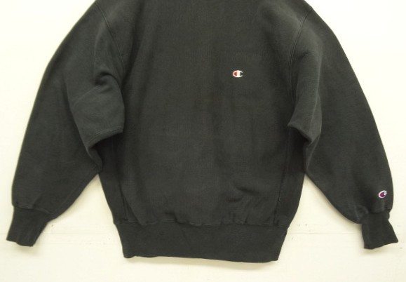 画像: 90'S CHAMPION 刺繍タグ リバースウィーブ 無地 ブラック USA製 (VINTAGE)