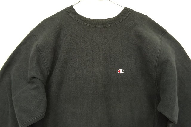 画像: 90'S CHAMPION 刺繍タグ リバースウィーブ 無地 ブラック USA製 (VINTAGE)