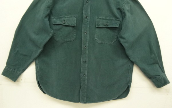 画像: 90'S LL Bean "CHAMOIS CLOTH SHIRT" 長袖 シャモアクロスシャツ ダークグリーン USA製 (VINTAGE)