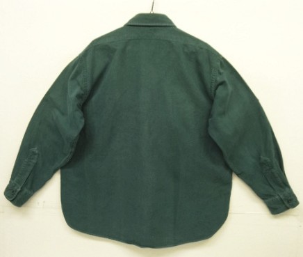 画像4: 90'S LL Bean "CHAMOIS CLOTH SHIRT" 長袖 シャモアクロスシャツ ダークグリーン USA製 (VINTAGE)