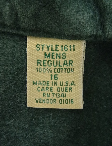 画像3: 90'S LL Bean "CHAMOIS CLOTH SHIRT" 長袖 シャモアクロスシャツ ダークグリーン USA製 (VINTAGE)