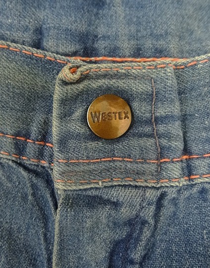 画像2: 60'S WESTEX トップスナップボタン コットン100% デニム ペインターパンツ アルミジップ インディゴ (VINTAGE)