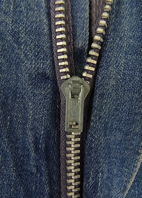 画像4: 60'S WESTEX トップスナップボタン コットン100% デニム ペインターパンツ アルミジップ インディゴ (VINTAGE)