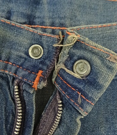 画像3: 60'S WESTEX トップスナップボタン コットン100% デニム ペインターパンツ アルミジップ インディゴ (VINTAGE)