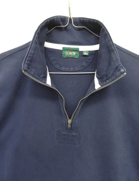 画像3: 00'S J.CREW 旧タグ ハーフジップ スタンドカラー 長袖 ラガーシャツ ネイビー (VINTAGE)