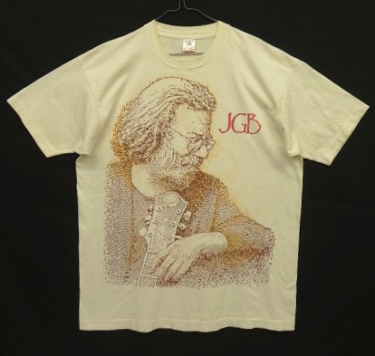 画像1: 90'S JERRY GARCIA シングルステッチ 両面プリント 半袖 Tシャツ ナチュラル USA製 (VINTAGE)