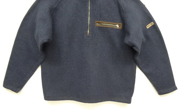 画像: 02'S PATAGONIA ハーフジップ レザートリム ニット ネイビー USA製 (VINTAGE)