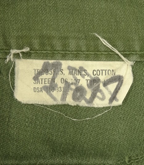 画像2: 60'S アメリカ軍 US ARMY "OG107" コットンサテン ベイカーパンツ W30L33 (VINTAGE)
