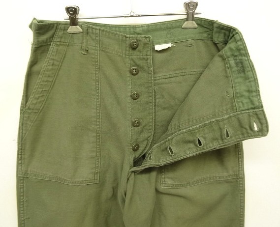 画像: 60'S アメリカ軍 US ARMY "OG107" 初期モデル コットンサテン 平ボタン ベイカーパンツ (VINTAGE)