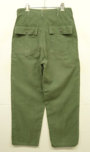 画像4: 60'S アメリカ軍 US ARMY "OG107" コットンサテン ベイカーパンツ W30L33 (VINTAGE)