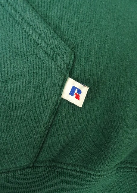 画像3: 90'S RUSSELL ATHLETIC プルオーバー スウェットパーカー フォレストグリーン USA製 (VINTAGE)