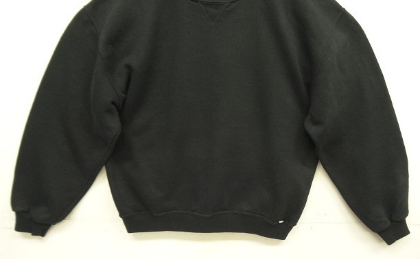 画像: 90'S RUSSELL ATHLETIC 前Vガゼット付き クルーネック スウェットシャツ ブラック メキシコ製 (VINTAGE)
