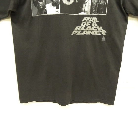 画像: 90'S PUBLIC ENEMY "FEAR OF A BLACK PLANET" シングルステッチ 両面プリント 半袖 Tシャツ ブラック USA製 (VINTAGE)