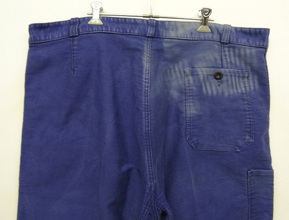画像: 50'S KONECO モールスキン フックボタン ワークパンツ インクブルー (VINTAGE)