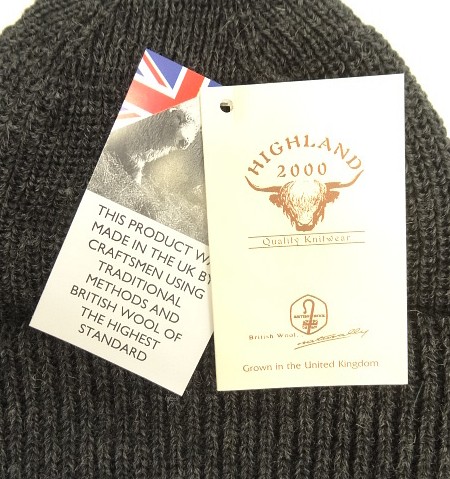 画像3: HIGHLAND 2000 ウール ワッチキャップ チャコール イングランド製 (NEW) 