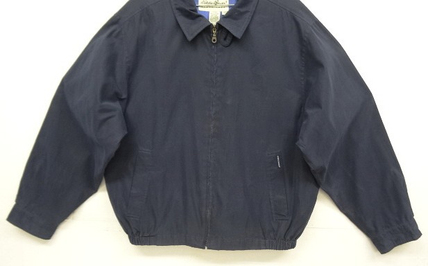 画像: 90'S EDDIE BAUER 白タグ ピーチスキン チンスト付き ドリズラージャケット ネイビー (VINTAGE)