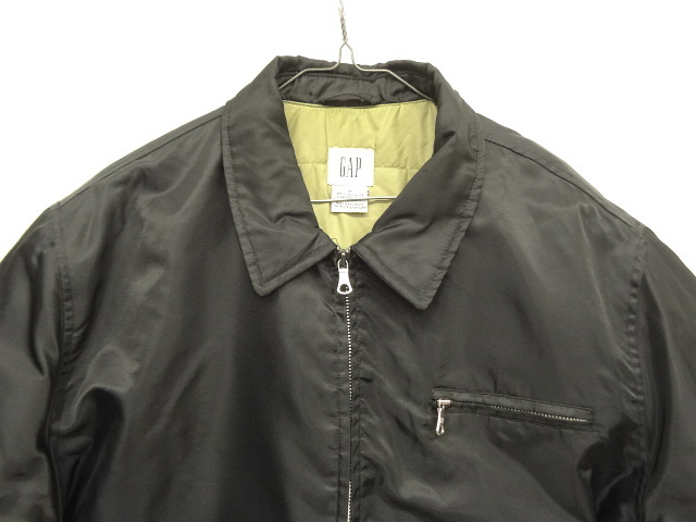 画像: 00'S GAP 旧タグ 裏地キルティング ナイロン ドリズラージャケット ブラック (VINTAGE)