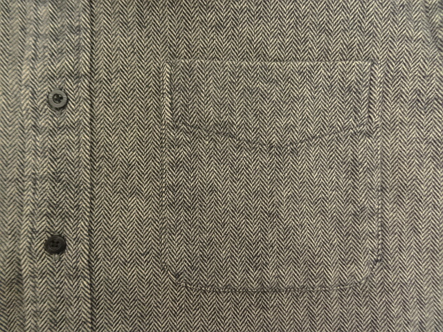 画像: 90'S RALPH LAUREN "LOWELL SPORT" ヘリンボーン 長袖 シャツ チャコールグレー (VINTAGE)