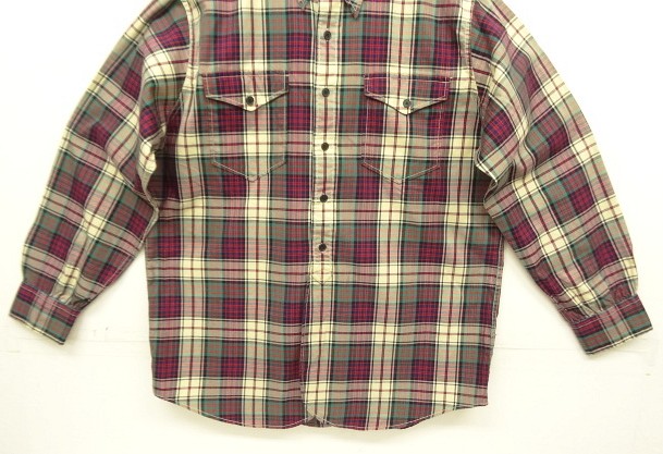 画像: 90'S RALPH LAUREN "WOODSMAN WORKSHIRT" コットン 長袖 ワークシャツ チェック柄 (VINTAGE)