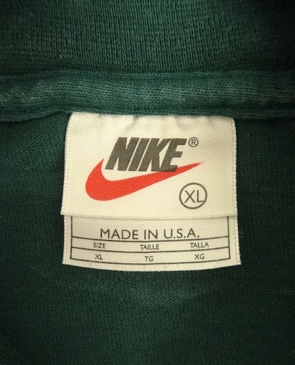 画像2: 90'S NIKE 白タグ タートルネック 長袖 Tシャツ ダークグリーン USA製 (VINTAGE)