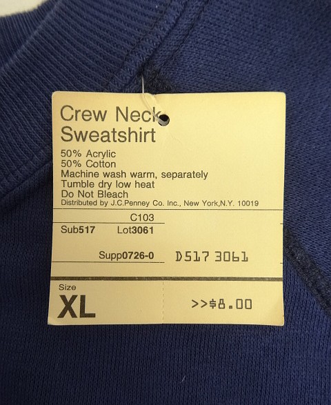 画像5: 80'S GEARING UP ラグランスリーブ クルーネック 半袖 スウェットシャツ ネイビー (DEADSTOCK)