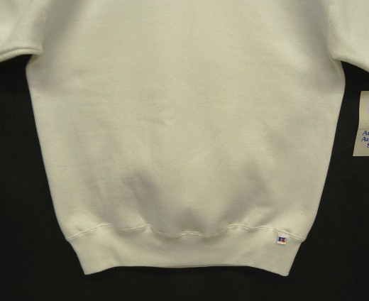 画像: 90'S RUSSELL ATHLETIC 前Vガゼット付き クルーネック 半袖 スウェットシャツ ホワイト USA製 (DEADSTOCK)