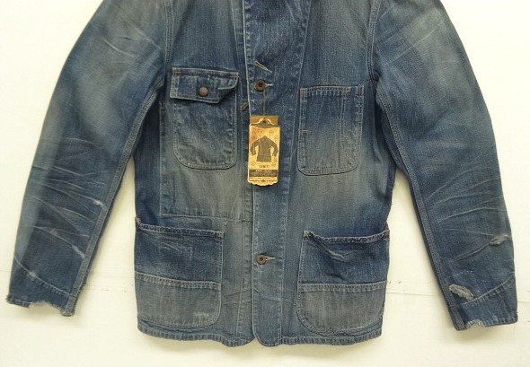画像: RRL ”LEWIS" ヴィンテージ＆リペア加工 月桂樹ボタン デニム カバーオール インディゴ USA製 (DEADSTOCK)