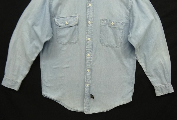 画像: 90'S RRL 初期 三ツ星タグ 長袖 シャンブレーシャツ ブルー (VINTAGE)