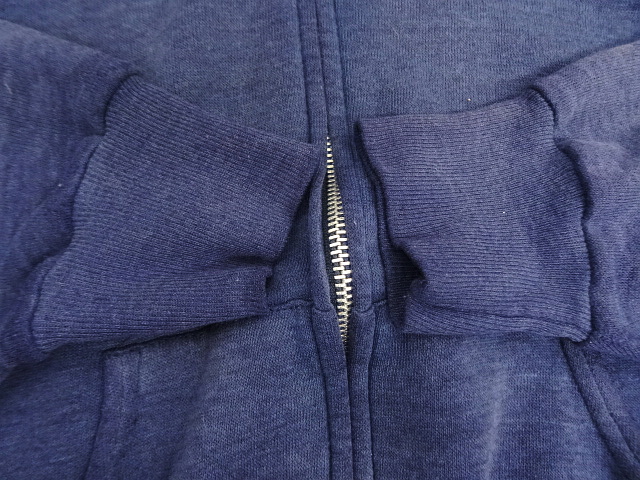 画像: 80'S UNKNOWN フルジップ スウェットパーカー フェードネイビー アルミジップ (VINTAGE)