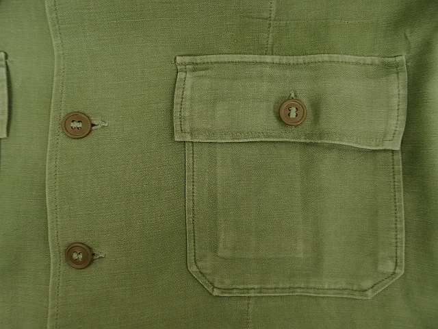 米軍実物 OG-107コットンサテンユーティリティシャツ1st初期型 アメリカ軍 米軍実物 OG-107コットンサテンユーティリティシャツ1st初期型